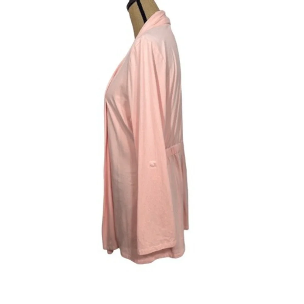 Simply Noelle Open Front Cardigan Womens L XL Peach Lightweight Long Sleeve